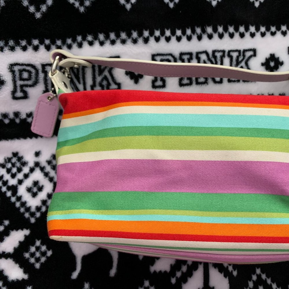 Coach Multi Color Stripe Small Bag - Picture 3 of 12